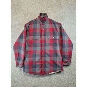 Red Head Jacket Mens M Red Buffalo Plaid Sherpa Lined‎ Flannel Shacket Workwear